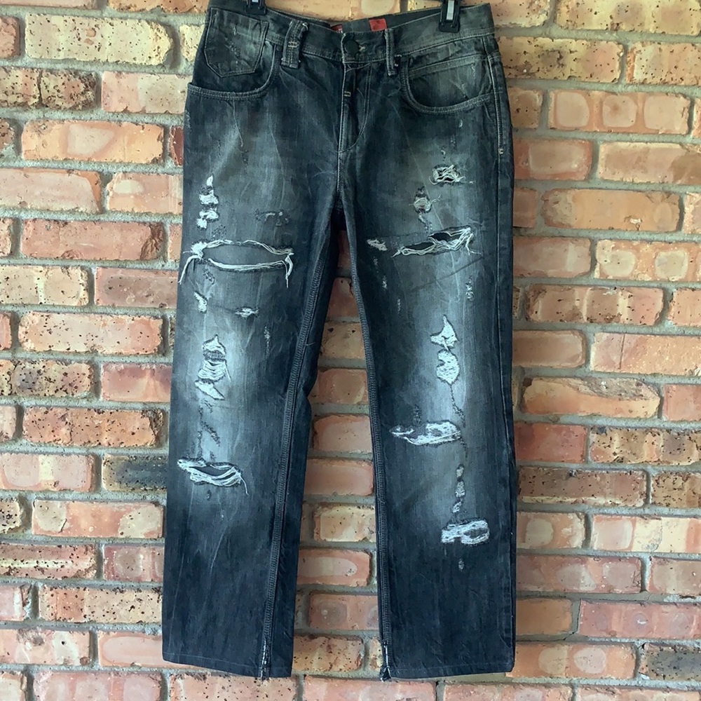 Zara Jeans; Distressed Black Jeans 31 X 28